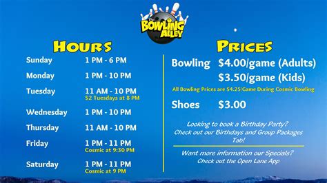 Hours and Prices .